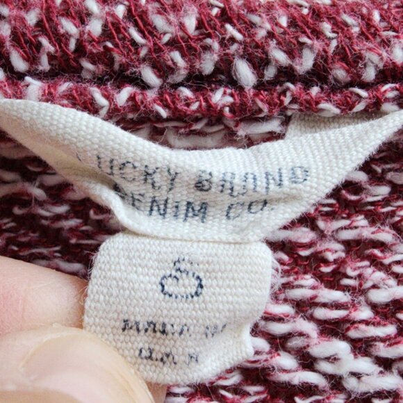 Lucky Brand Red/Cream Textile Knit Flowing Jersey Size Small - Picture 7 of 12